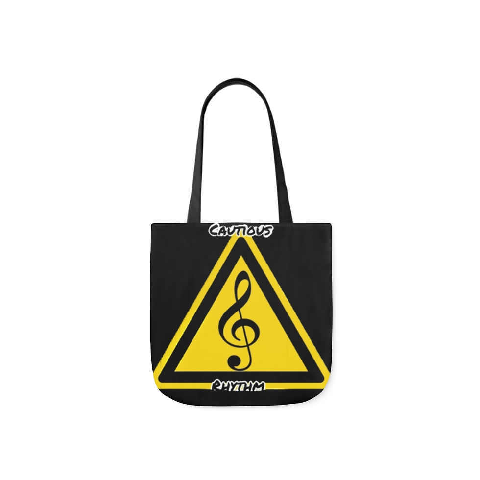 Thumbnail: Cautious Rhythm Polyester Canvas Tote Bag