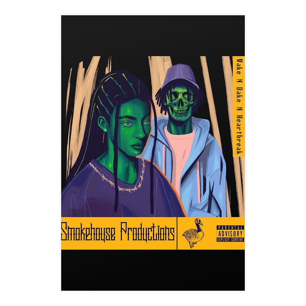 Thumbnail: Wake N Bake N HeartBreak Vertical and Horizontal Matte Posters