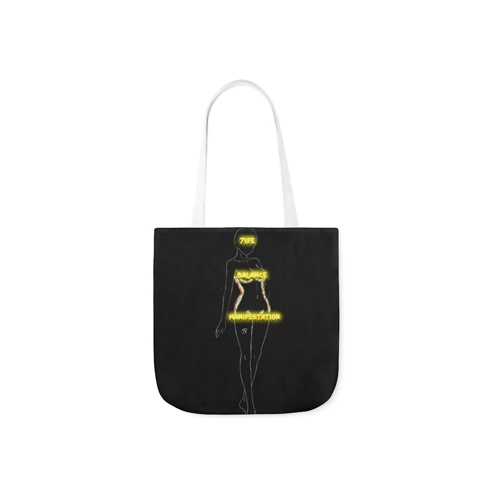 Thumbnail: 7ife Balance & Manifestation Polyester Canvas Tote Bag
