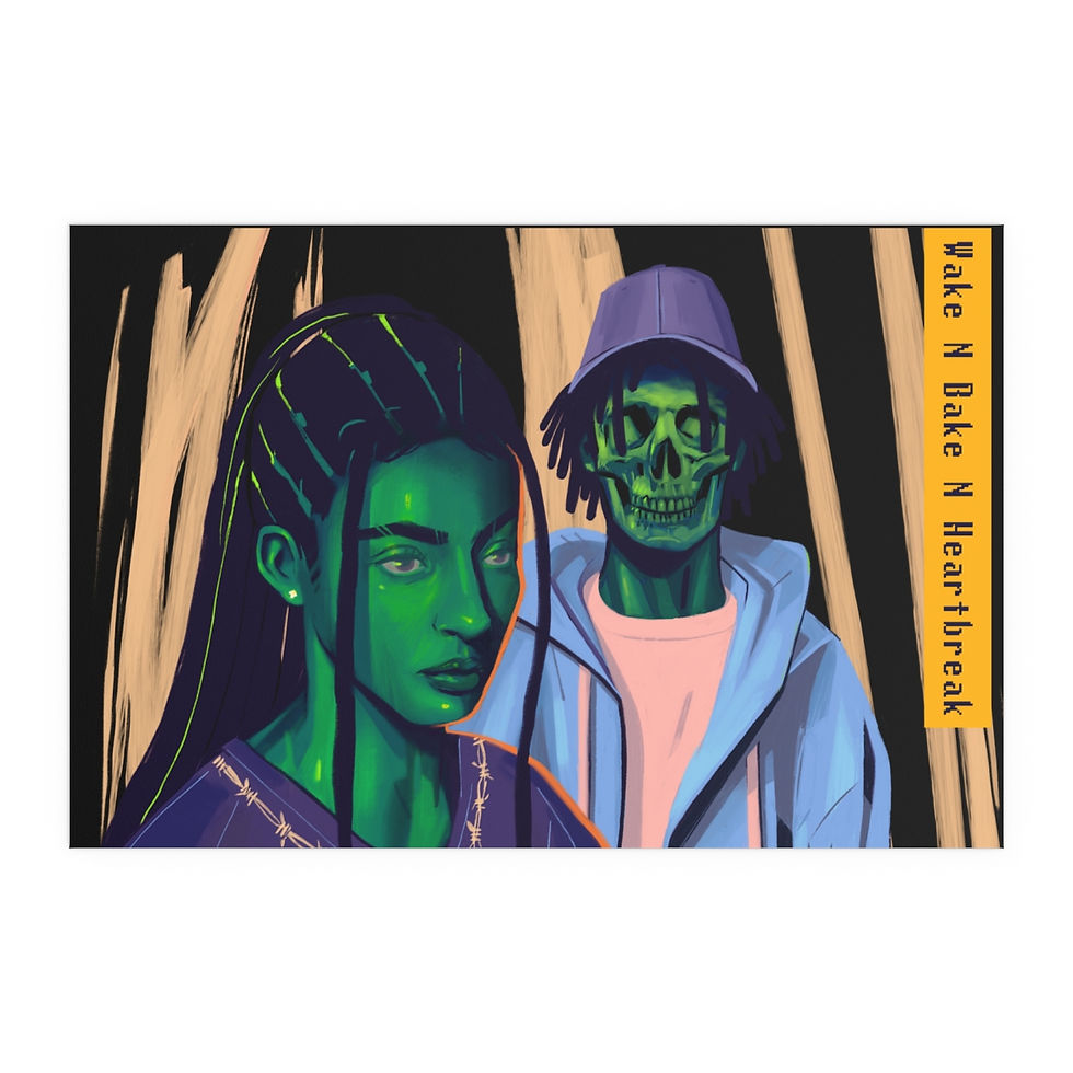 Thumbnail: Wake N Bake N HeartBreak Indoor and Outdoor Silk Posters