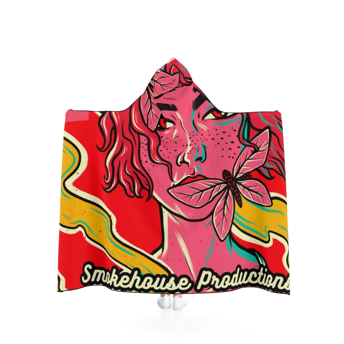 Yoki++ Red Hooded Blanket