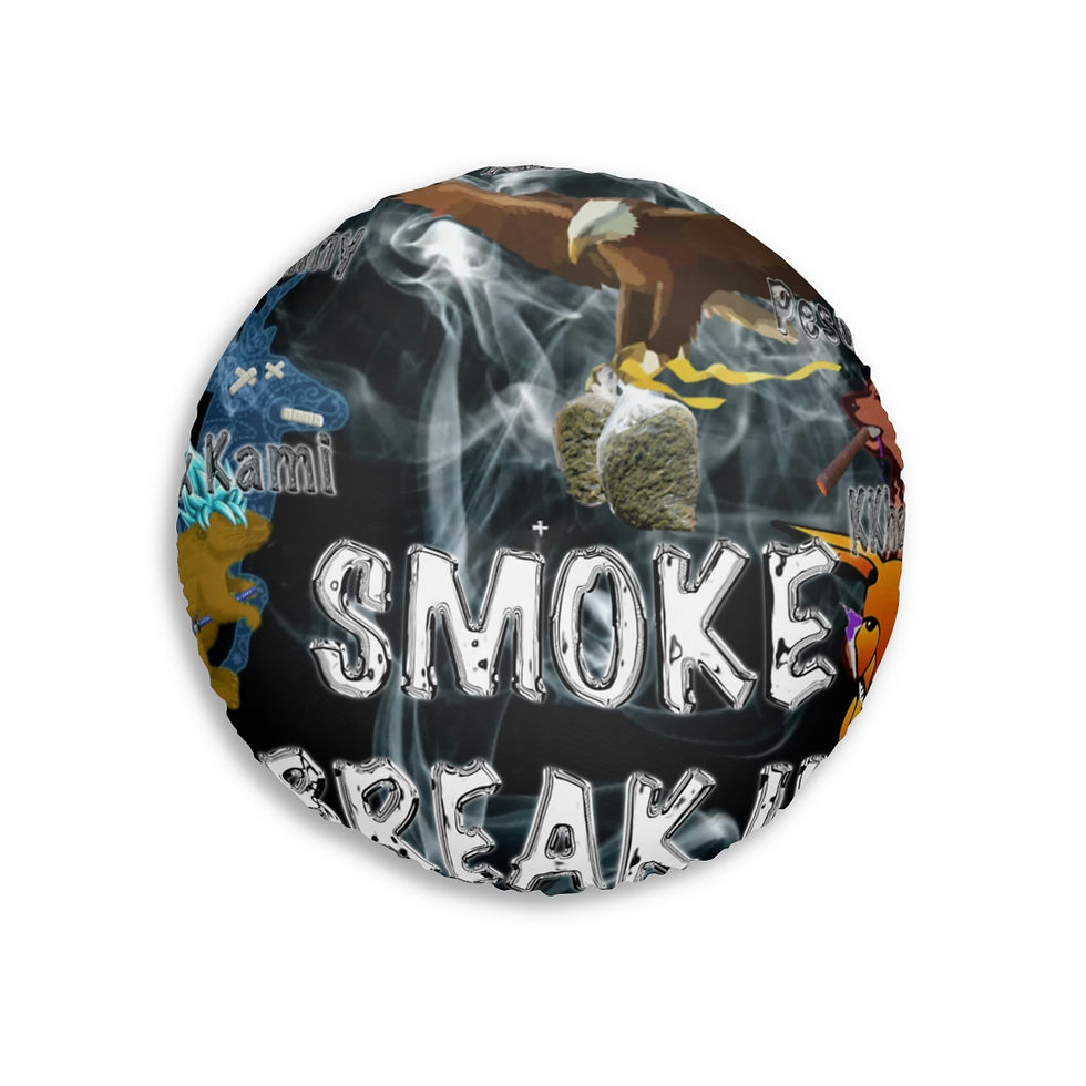 Thumbnail: Smoke Break Tufted Floor Pillow, Round
