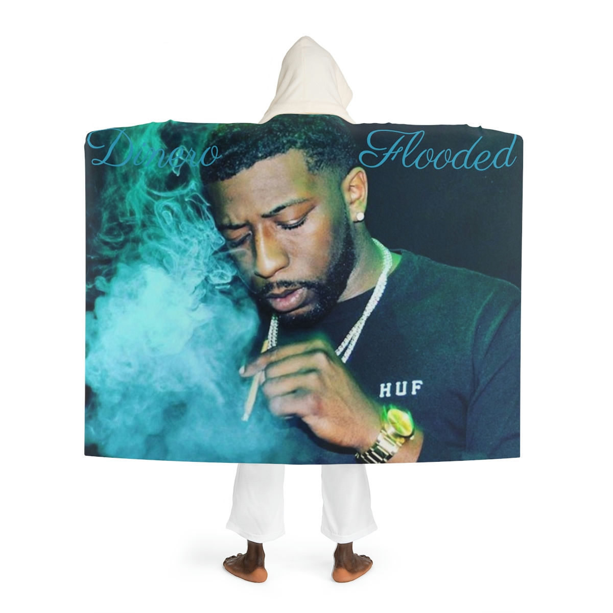 Flooded Hooded Sherpa Fleece Blanket