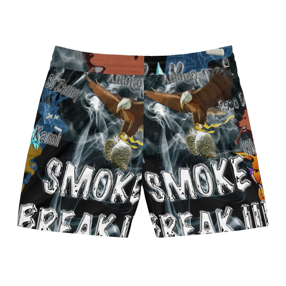 Thumbnail: Smoke Break III Men's Mid-Length Swim Shorts (AOP)