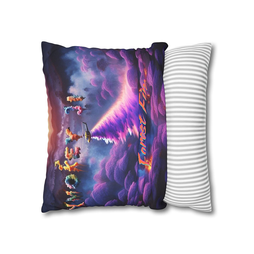 Thumbnail: Forest Fire Faux Suede Square Pillow Case