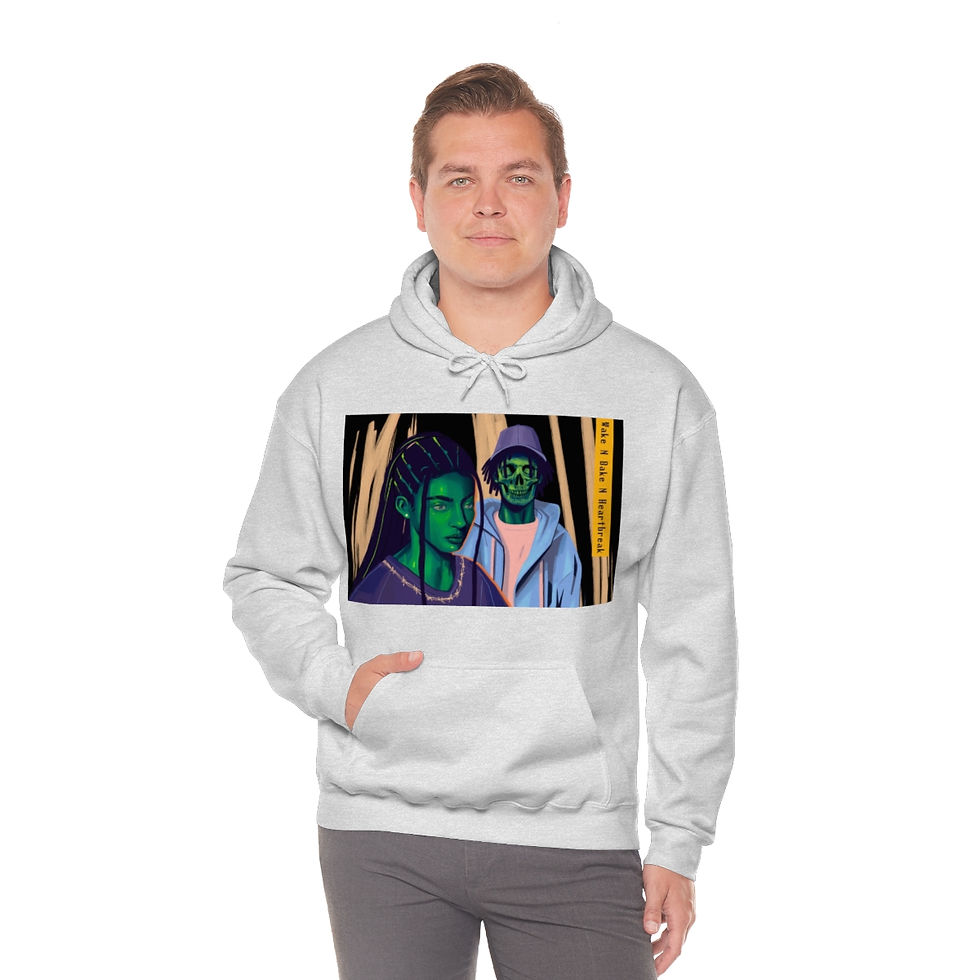 Thumbnail: Wake N Bake N Heartbreak Unisex Heavy Blend™ Hooded Sweatshirt