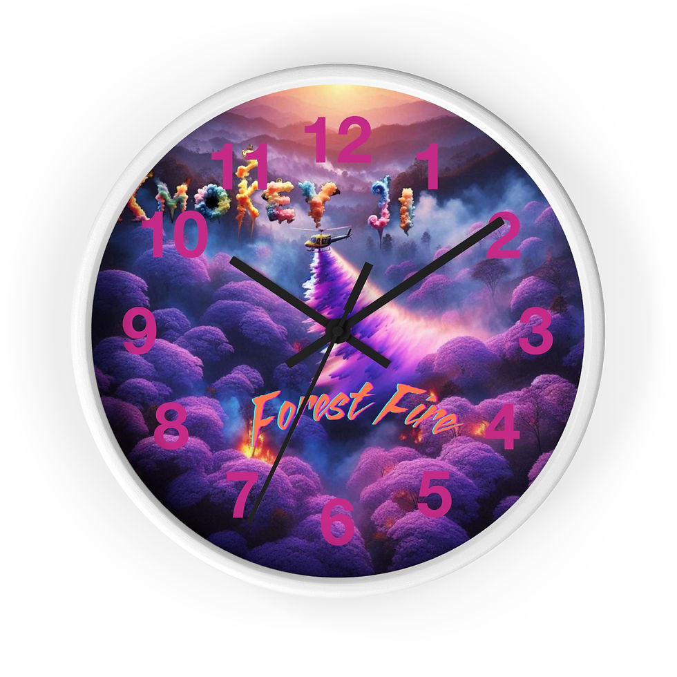 Thumbnail: Forest Fire Pink Wall clock
