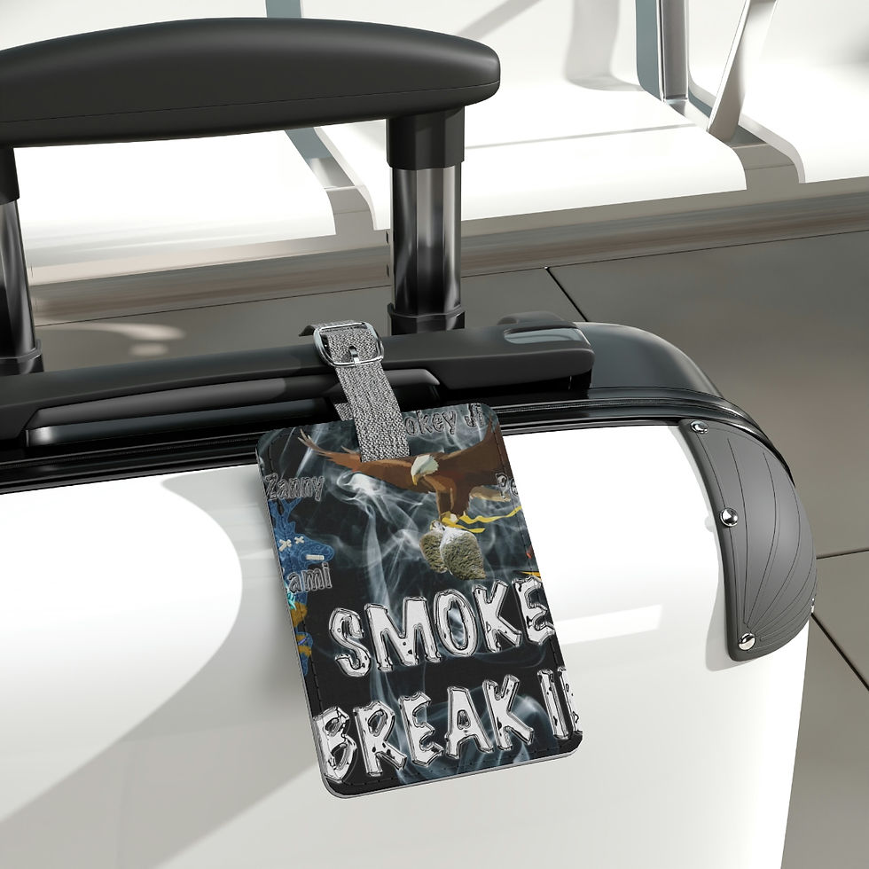 Thumbnail: Smoke Break III Saffiano Polyester Luggage Tag, Rectangle