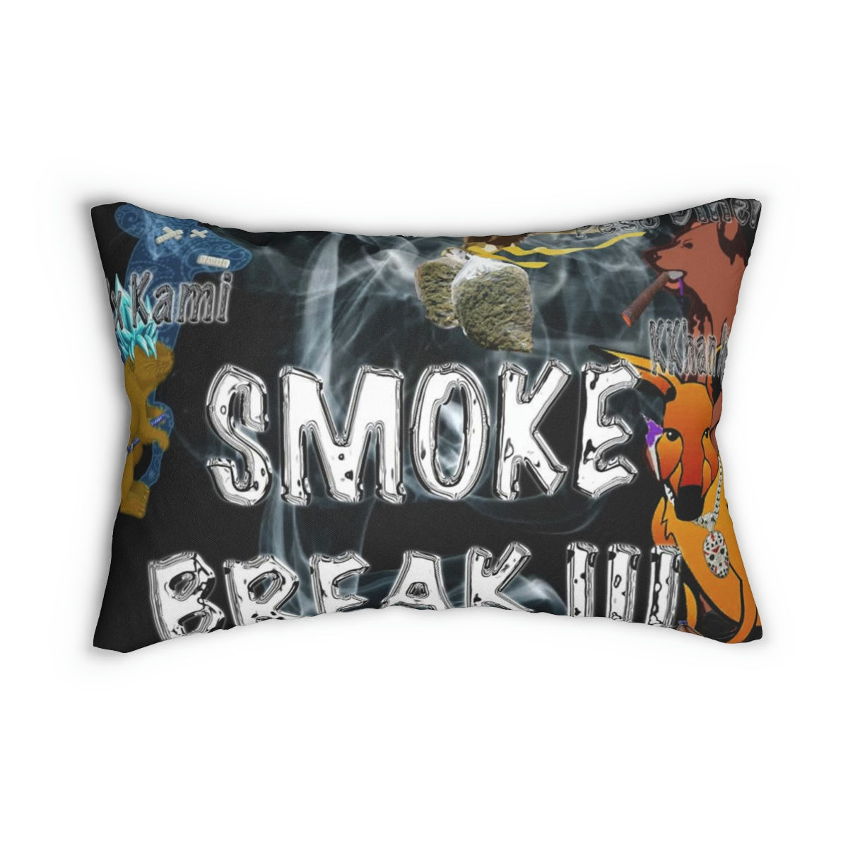 Smoke Break III Spun Polyester Lumbar Pillow