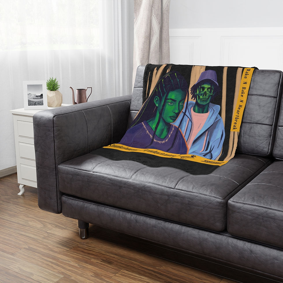 Thumbnail: Wake N Bake N Heartbreak Minky Blanket