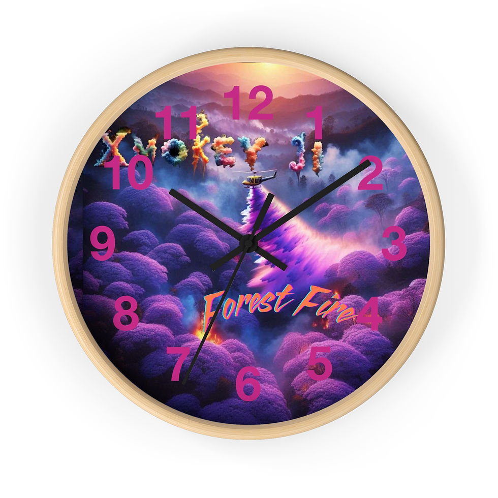 Thumbnail: Forest Fire Pink Wall clock