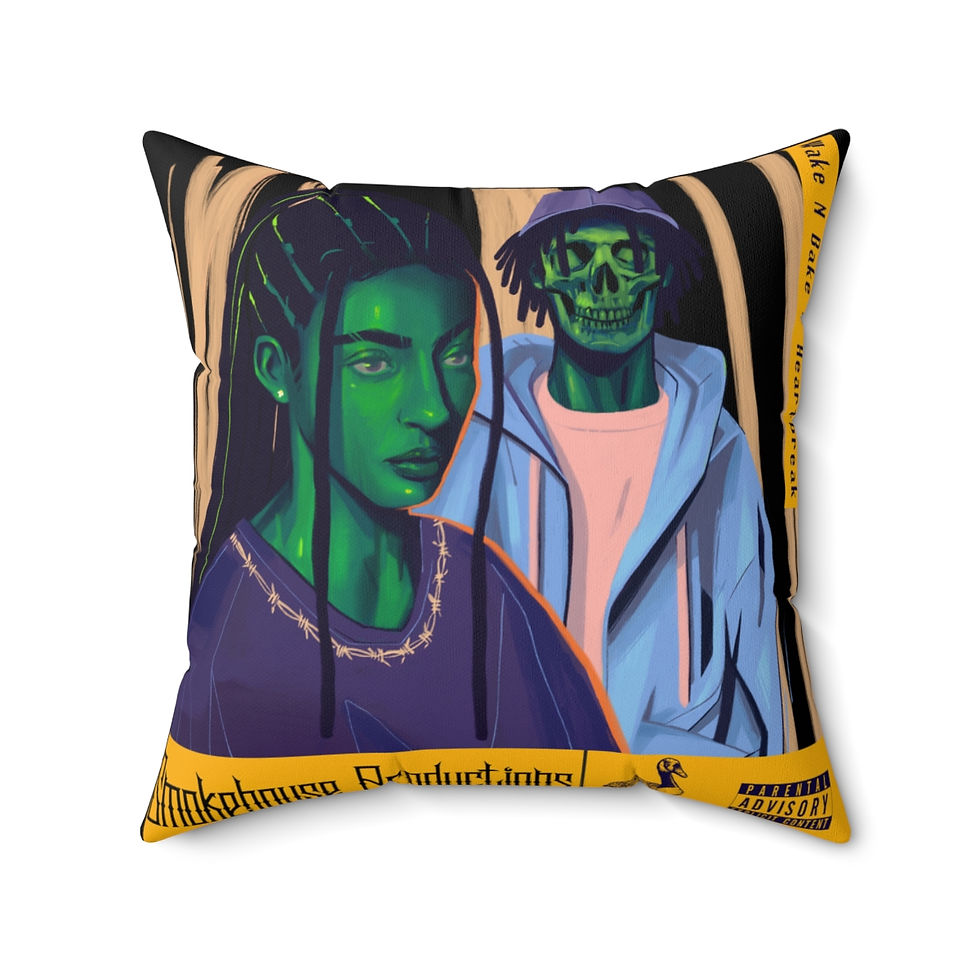 Thumbnail: Wake N Bake N Heartbreak Spun Polyester Square Pillow