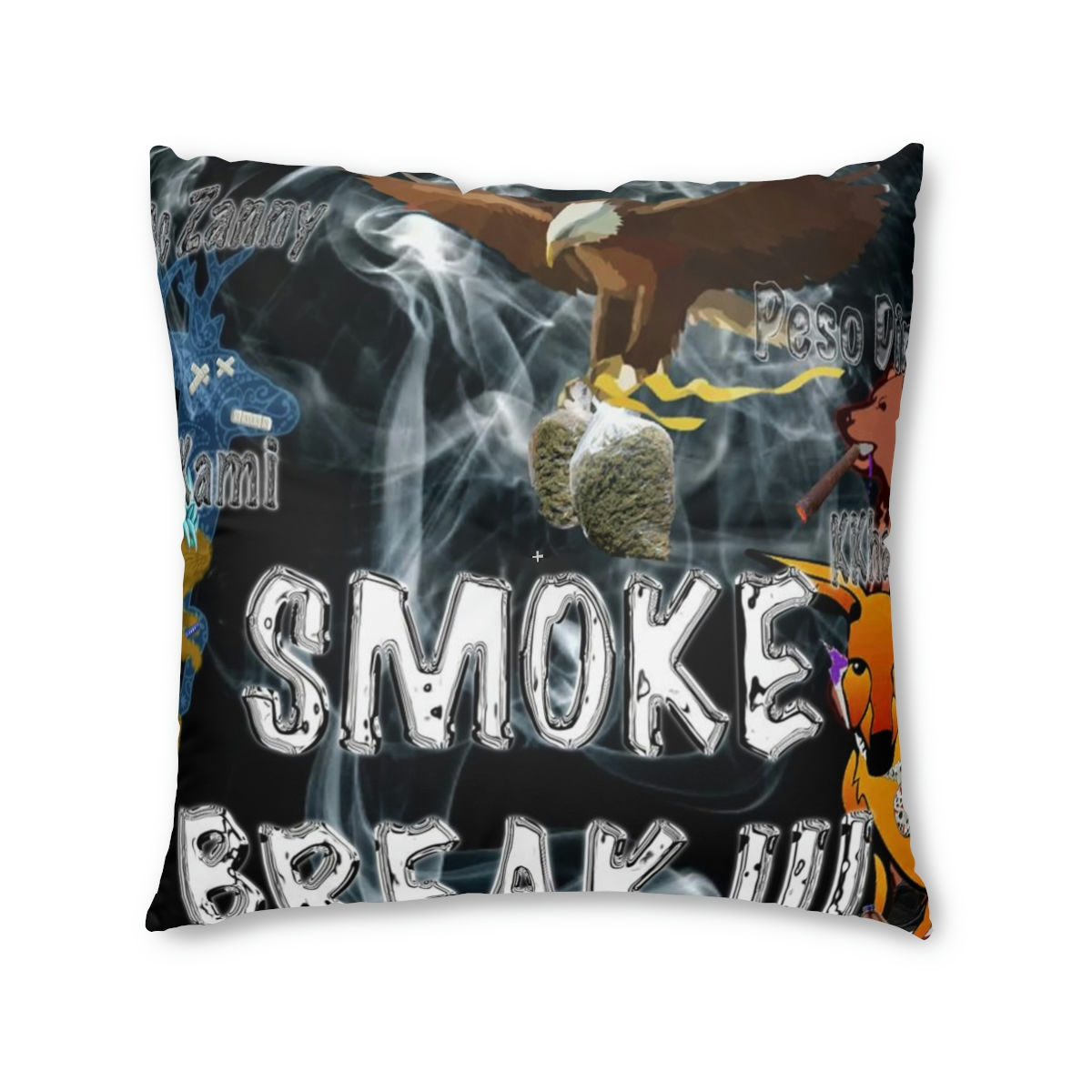 Smoke Break III Tufted Floor Pillow, Square