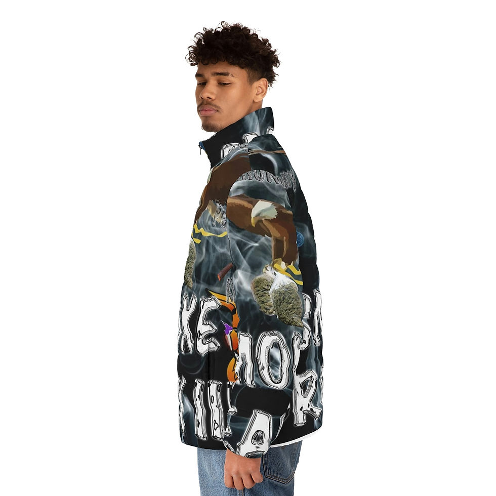Thumbnail: Smoke Break III Men's Puffer Jacket (AOP)