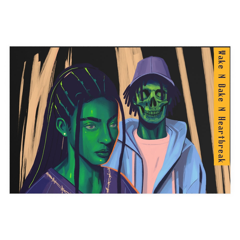 Thumbnail: Wake N Bake N HeartBreak Indoor and Outdoor Silk Posters