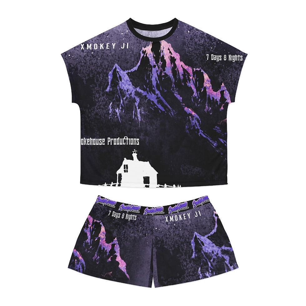 Thumbnail: 7 Days 8 Nights Women's Short Pajama Set (AOP)