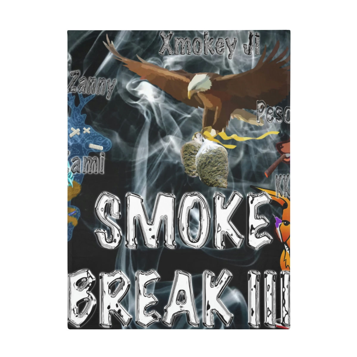 Smoke Break III Plush Fleece Blanket
