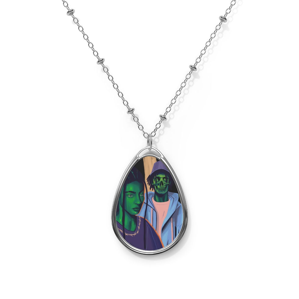 Wake N Bake N Heartbreak Oval Necklace