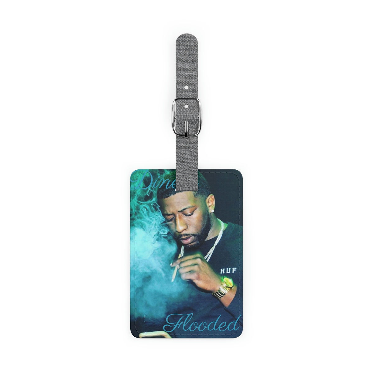Flooded Saffiano Polyester Luggage Tag, Rectangle