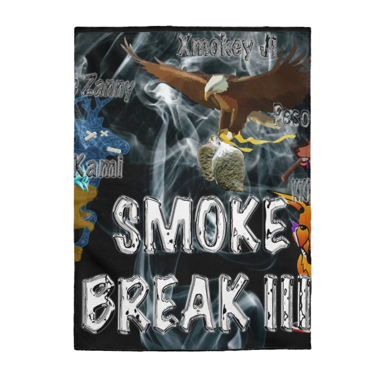 Smoke Break III Velveteen Plush Blanket