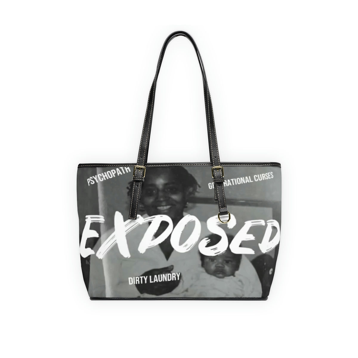 Exposed PU Leather Shoulder Bag