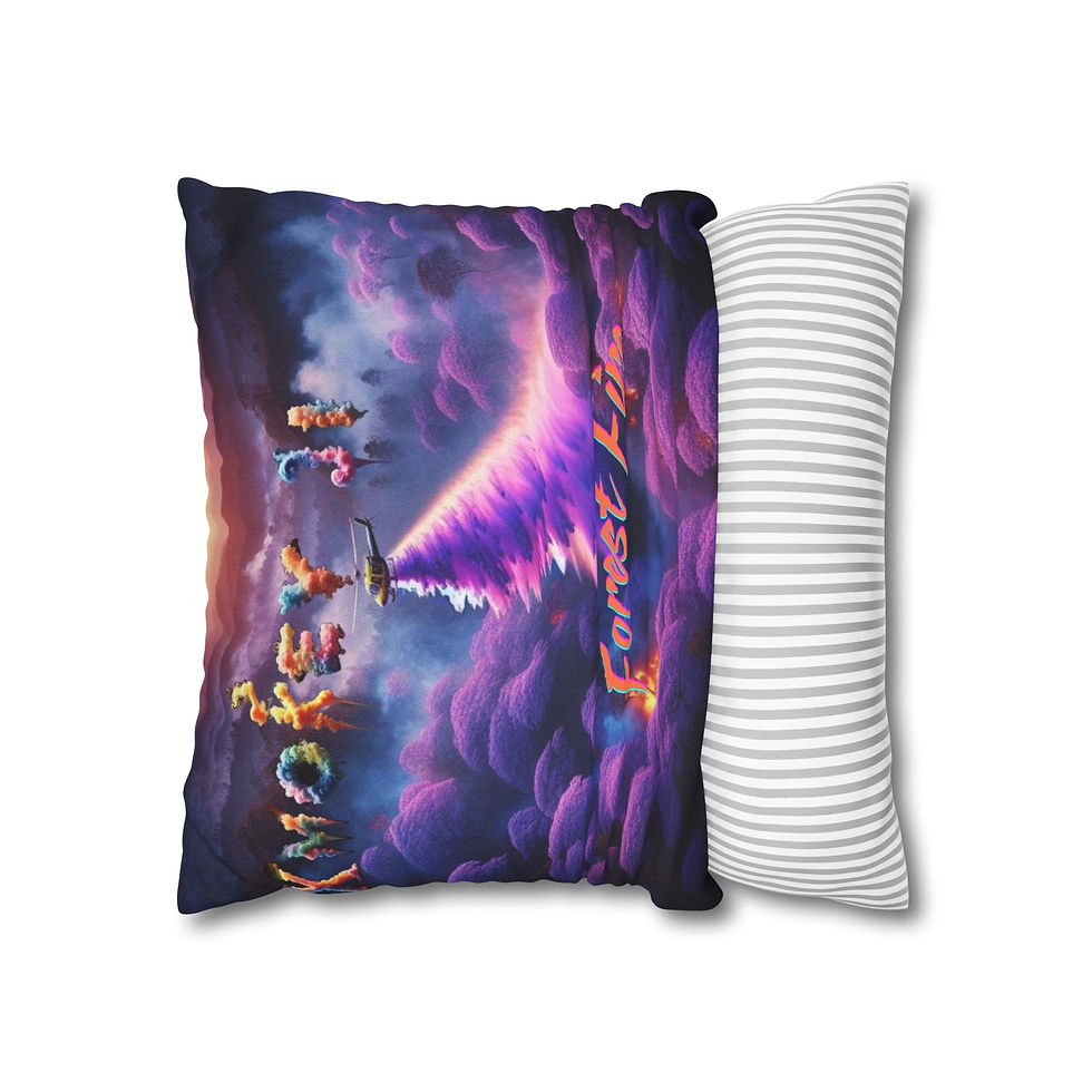 Thumbnail: Forest Fire Spun Polyester Square Pillow Case
