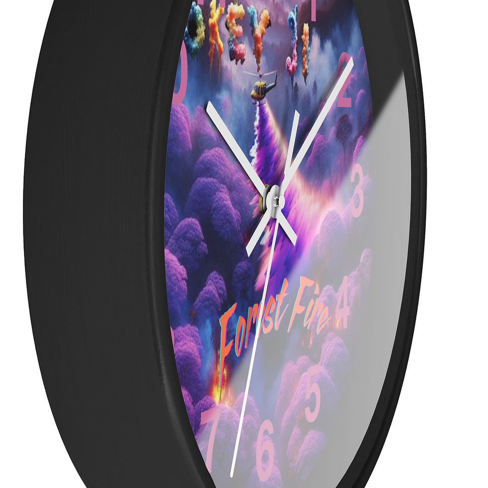 Thumbnail: Forest Fire Pink Wall clock