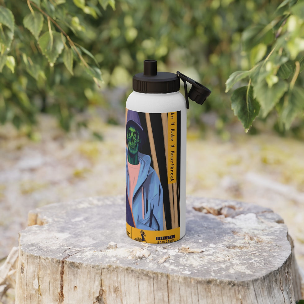 Thumbnail: Wake N Bake N Heartbreak Stainless Steel Water Bottle, Sports Lid