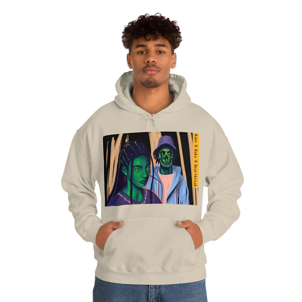 Thumbnail: Wake N Bake N Heartbreak Unisex Heavy Blend™ Hooded Sweatshirt