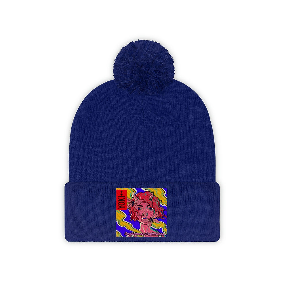 Thumbnail: Yoki++ Blue Pom Pom Beanie