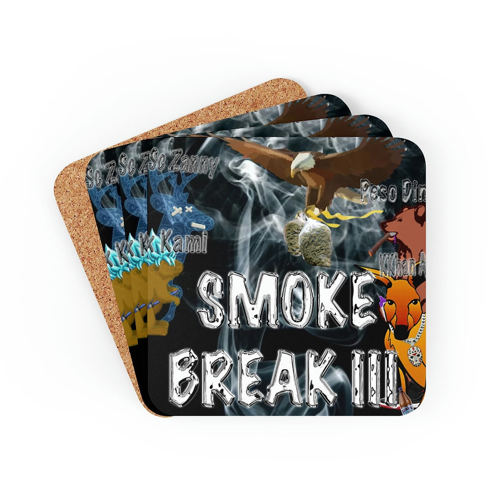 Thumbnail: Smoke Break III Corkwood Coaster Set