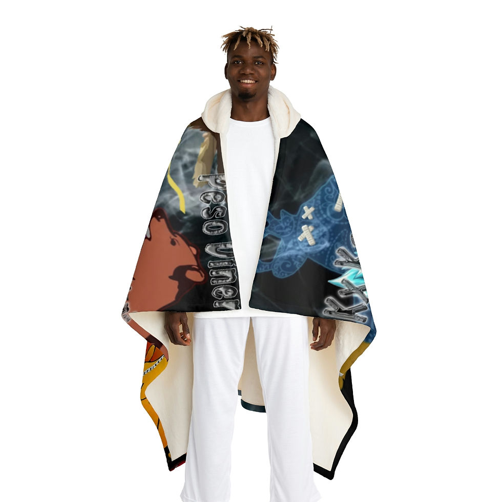 Thumbnail: Smoke Break III Hooded Sherpa Fleece Blanket