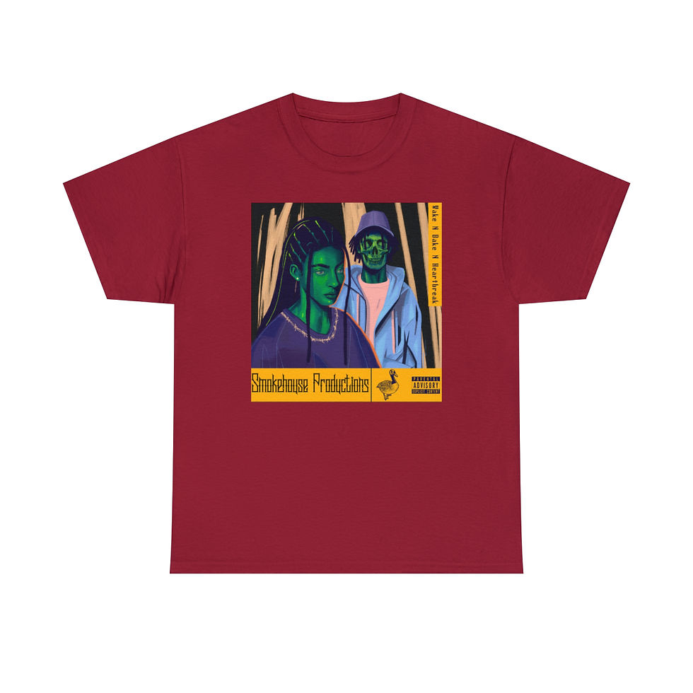Thumbnail: Wake N Bake N Heartbreak Unisex Heavy Cotton Tee V3