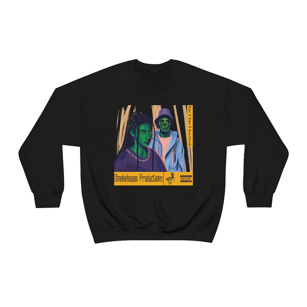 Thumbnail: Wake N Bake N HeartBreak Unisex Heavy Blend™ Crewneck Sweatshirt