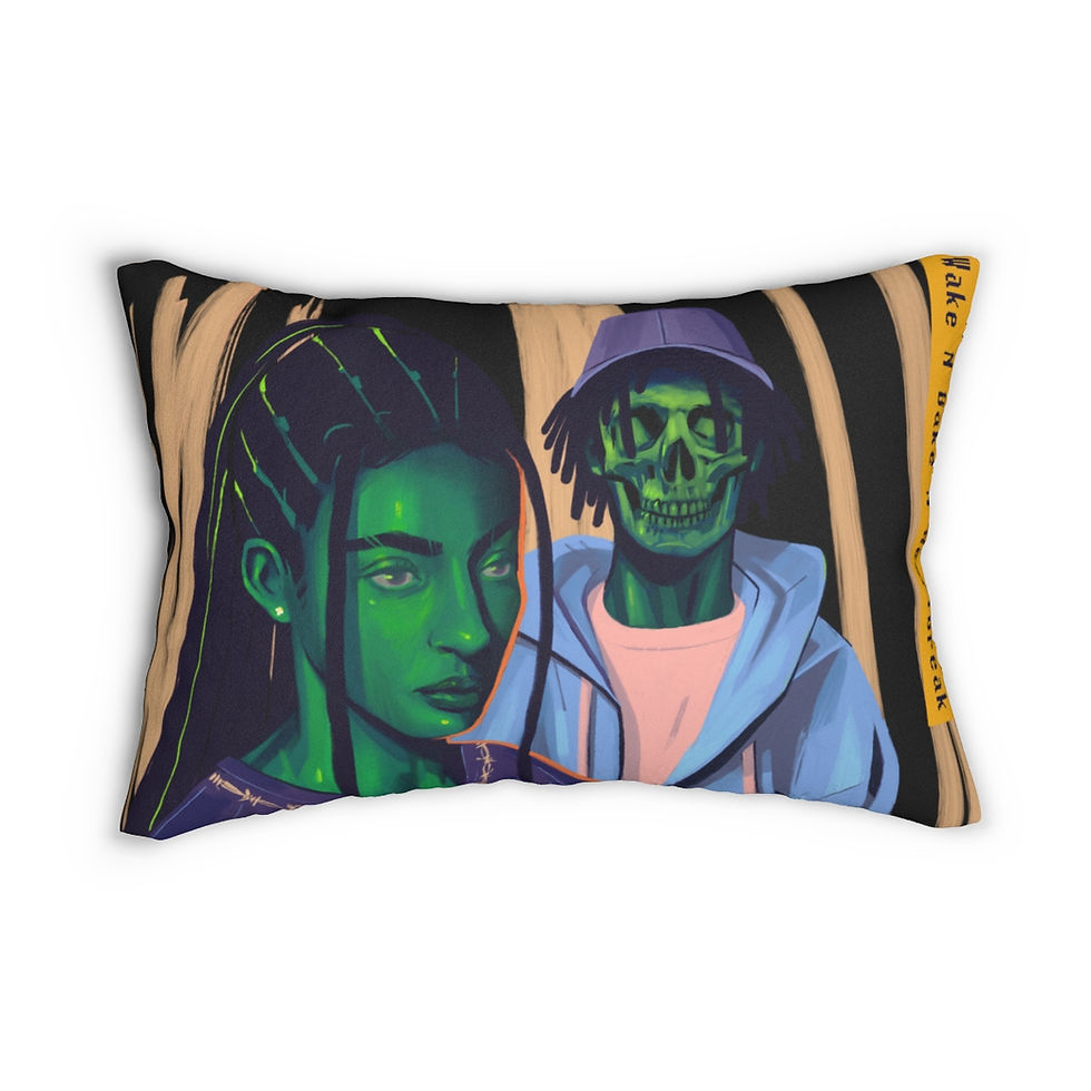 Wake N Bake N HeartBreak Spun Polyester Lumbar Pillow