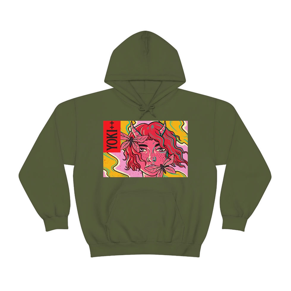 Thumbnail: Yoki++ Pink Unisex Heavy Blend™ Hooded Sweatshirt