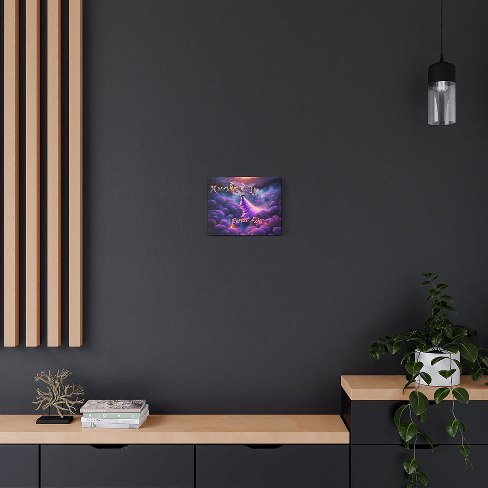 Thumbnail: Forest Fire Satin Canvas, Stretched