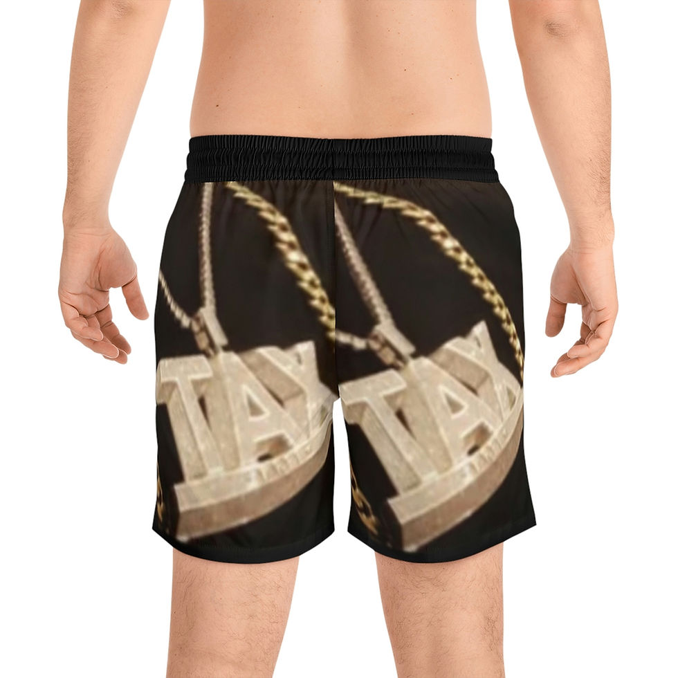 Thumbnail: Smoke Break Men's Mid-Length Swim Shorts (AOP)