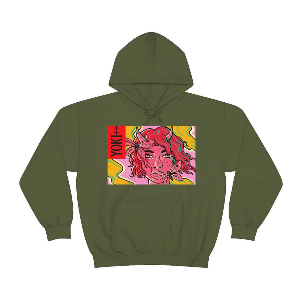 Thumbnail:  Yoki++ Pink Unisex Heavy Blend™ Hooded Sweatshirt