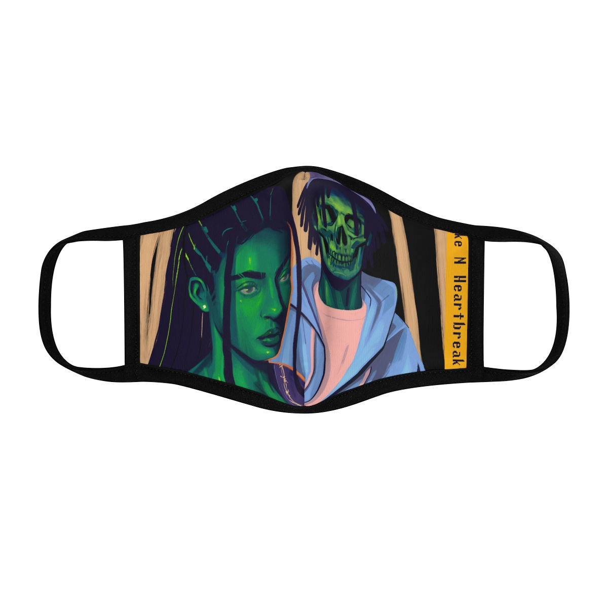 Wake N Bake N HeartBreak Fitted Polyester Face Mask