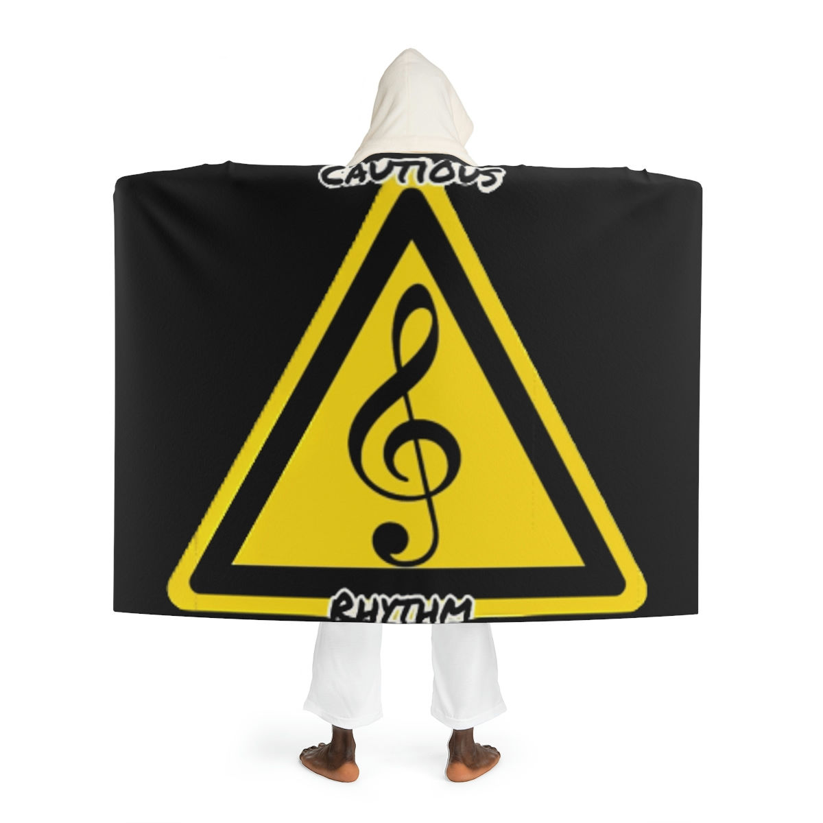 Cautious Rhythm Hooded Sherpa Fleece Blanket