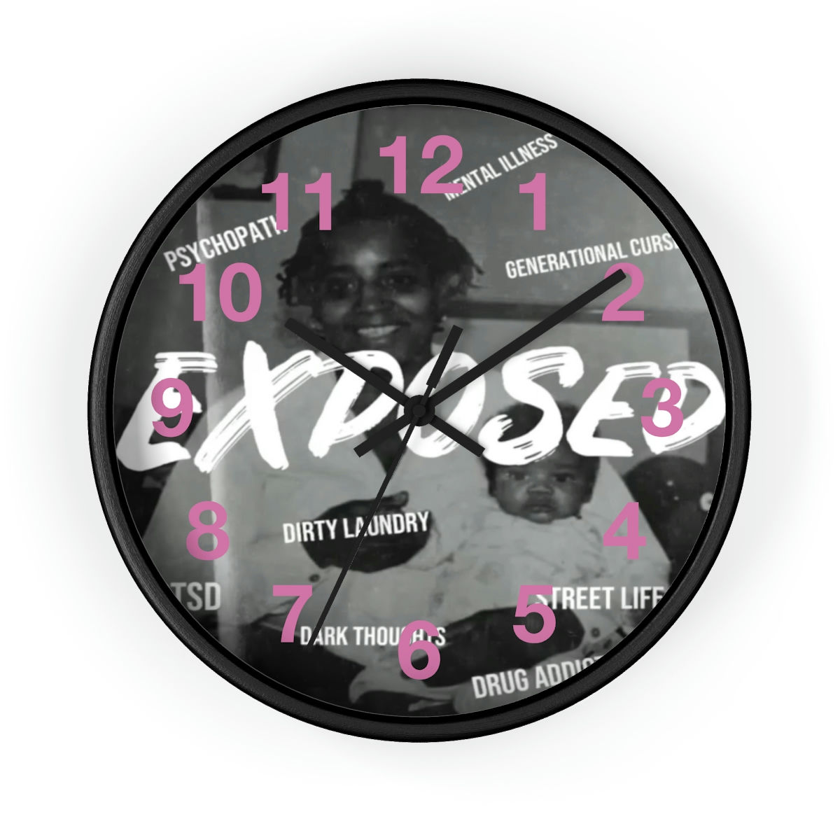 Exposed Pink Wall clock