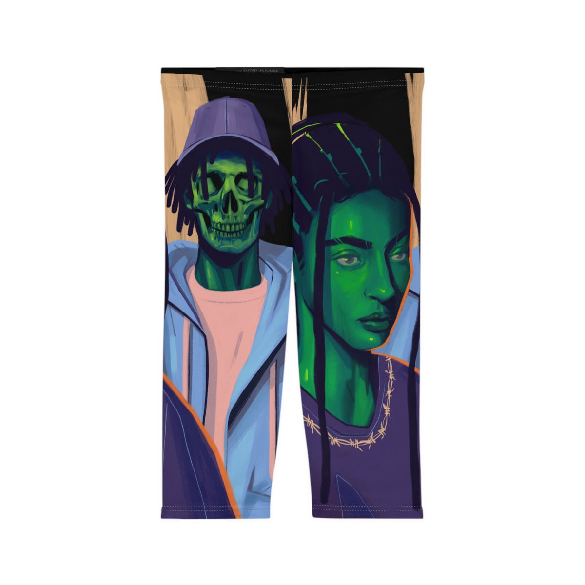 Wake N Bake N HeartBreak Women’s Capri Leggings (AOP)