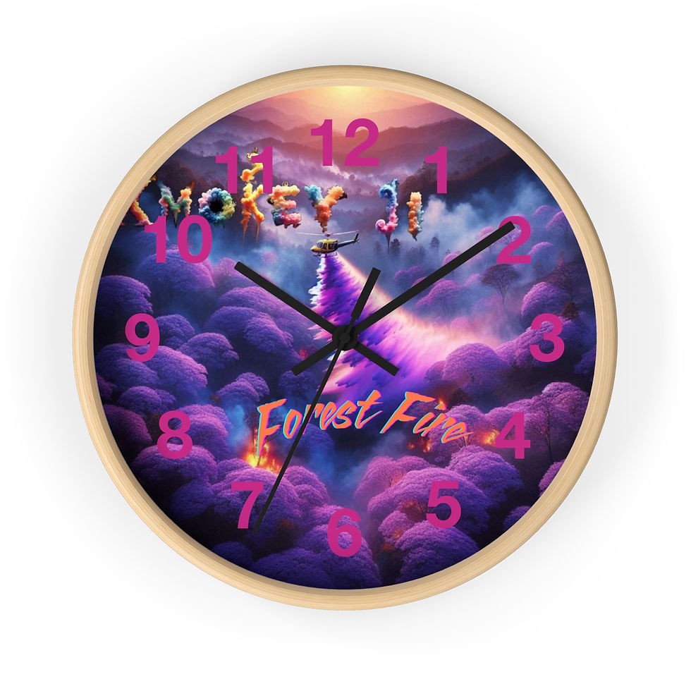 Thumbnail: Forest Fire Pink Wall clock