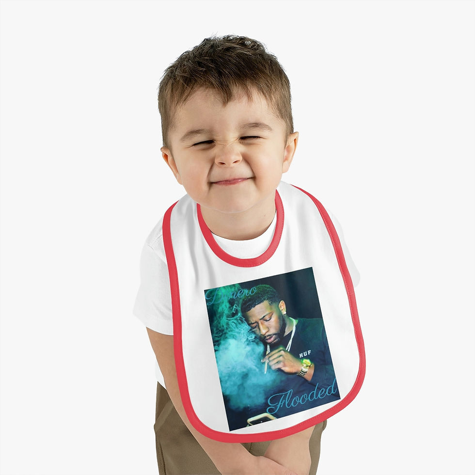 Thumbnail: Flooded Baby Contrast Trim Jersey Bib