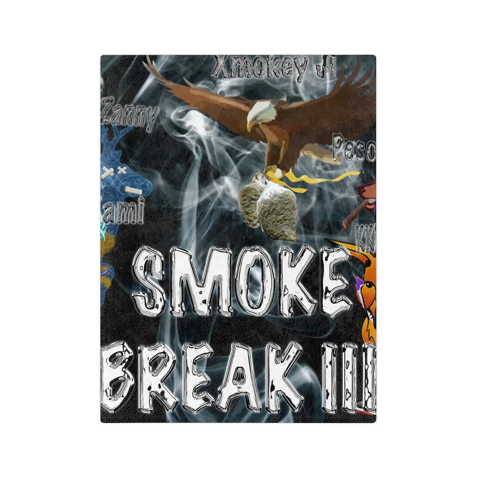 Smoke Break III Velveteen Minky Blanket