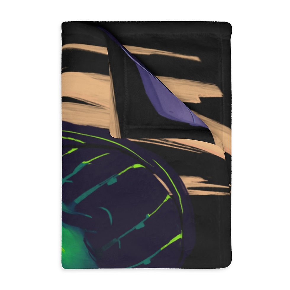 Thumbnail: Wake N Bake N Heartbreak Velveteen Minky Blanket (Two-sided print)