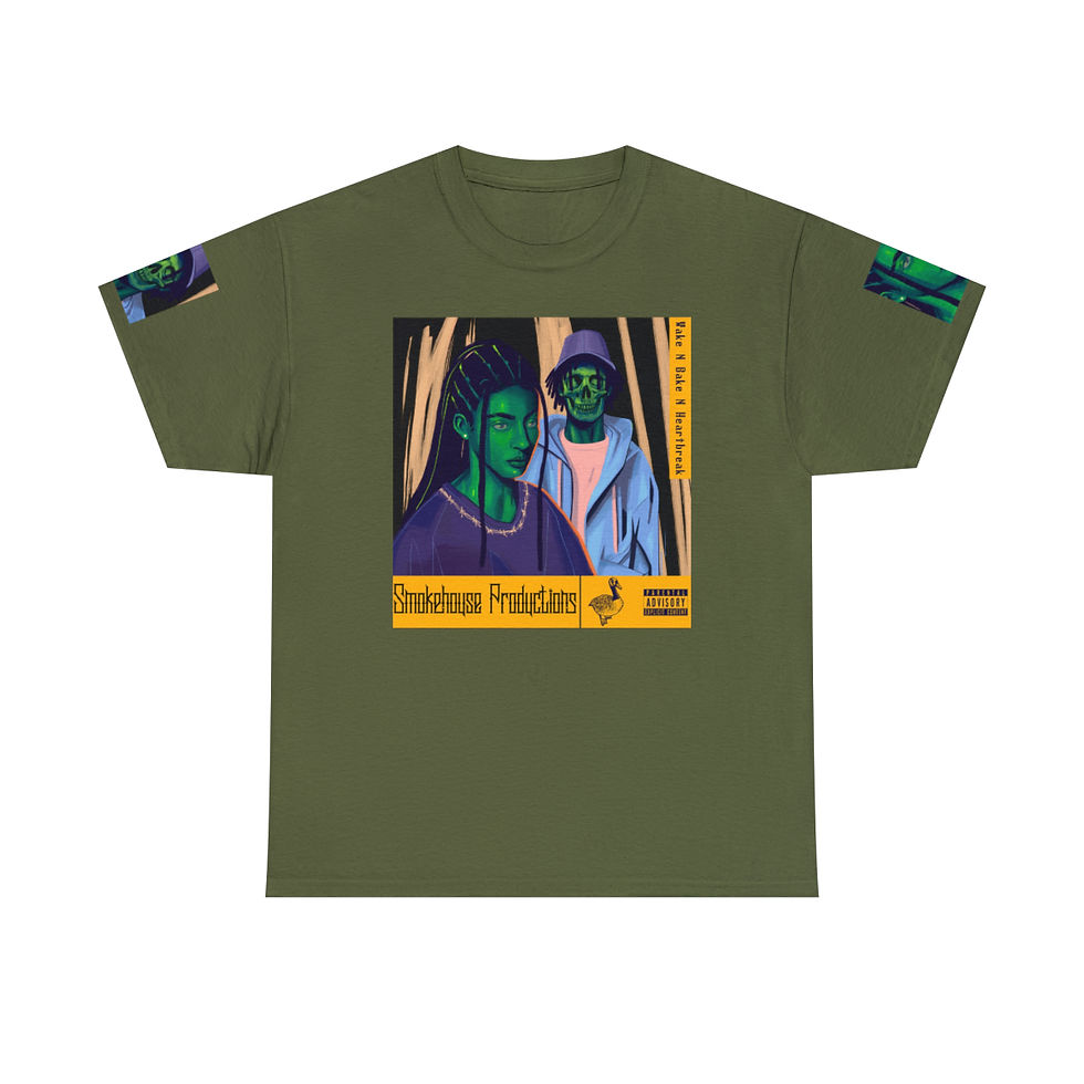 Thumbnail: Wake N Bake N HeartBreak Unisex Heavy Cotton Tee V2