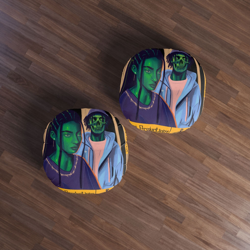 Thumbnail: Wake N Bake N HeartBreak Tufted Floor Pillow, Round
