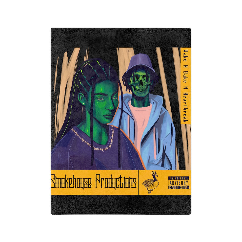 Thumbnail: Wake N Bake N HeartBreak Velveteen Minky Blanket